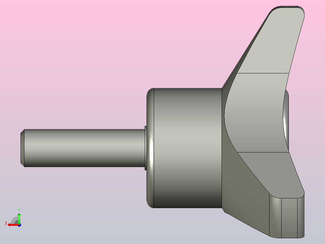捏手，手柄，把手，摇手，手轮，握盘，三臂旋钮，旋钮后视图