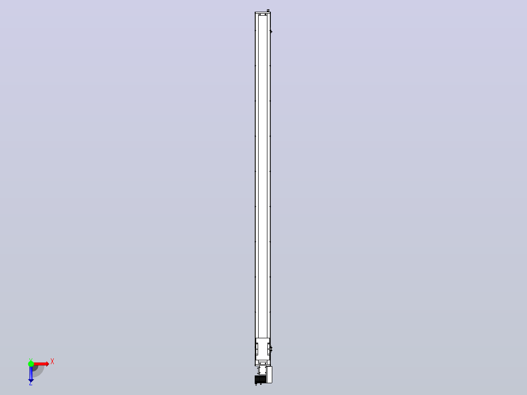 SCM14-2700-R滚珠花健、支撑座、滚珠丝杠、交叉导轨、直线模组俯视图