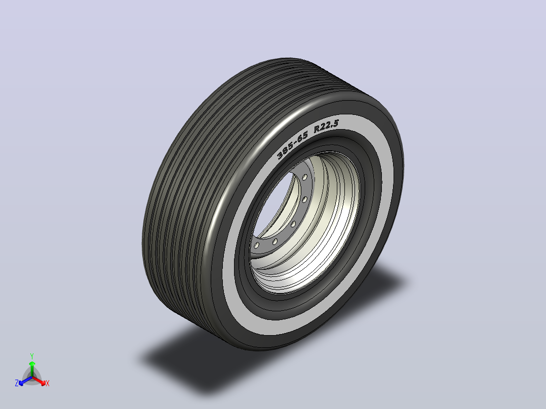 轮胎385-65R22.5正等轴测图