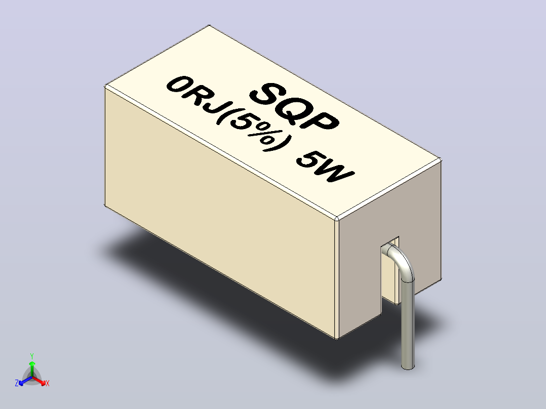 电阻器组RES_SQPH_5W_1000mil_0R_J(5%)主视图