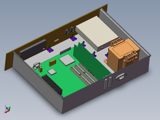 电脑机箱三维布线模型