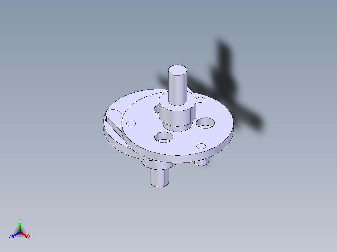 平行旋转运动结构正等轴测图