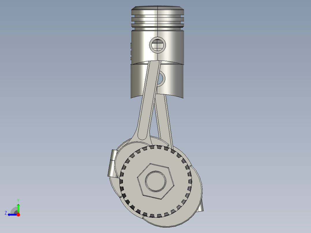 汽车引擎盖部件设计右视图