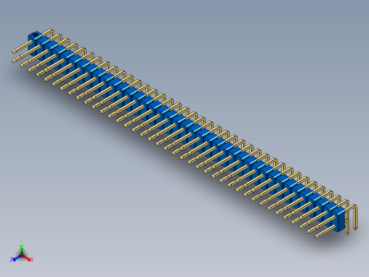 彩色公排针 100mil 2.54mm 系列-DS1022_blue_2x39p_100mil_TypeD_rev1.0