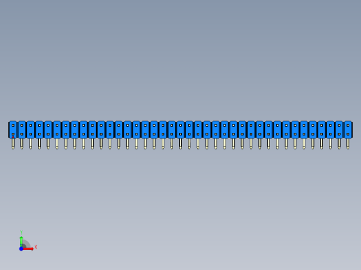 彩色公排针 100mil 2.54mm 系列-DS1022_blue_2x39p_100mil_TypeD_rev1.0前视缩略图