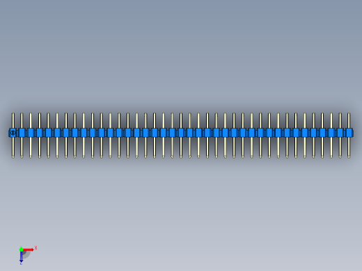彩色公排针 100mil 2.54mm 系列-DS1022_blue_2x39p_100mil_TypeD_rev1.0俯视缩略图