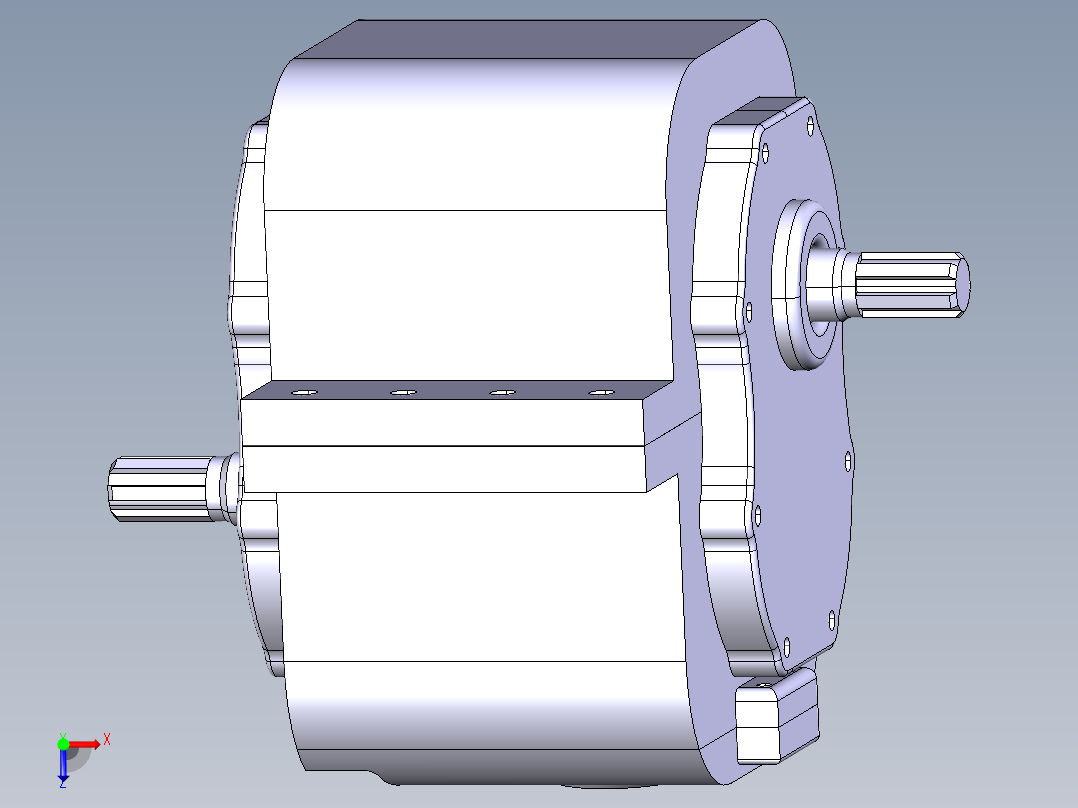 纯电动四驱乘用车变速器设计（含三维CATIA+CAD图纸+说明书）俯视图