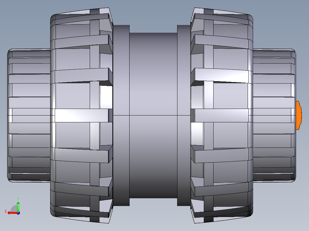 1VXEIV EasyFit双向球阀母端溶剂焊接，公制系列后视图