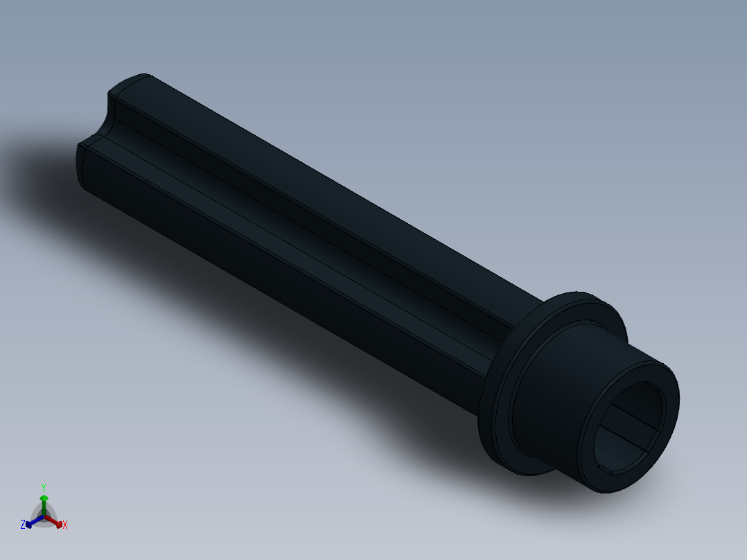 乐高机械组车桥-6587 Black Technic Axle 3 with Stud.SLDPRT正等轴测图