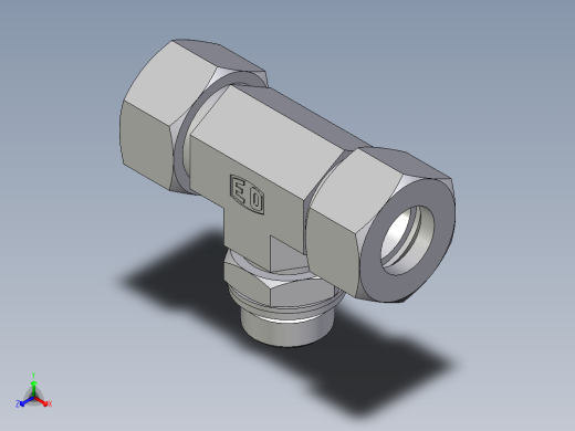 卡套式工业通用硬管接头EO_Adjustable_locknut_branch_tee_TEE18ZLMCF