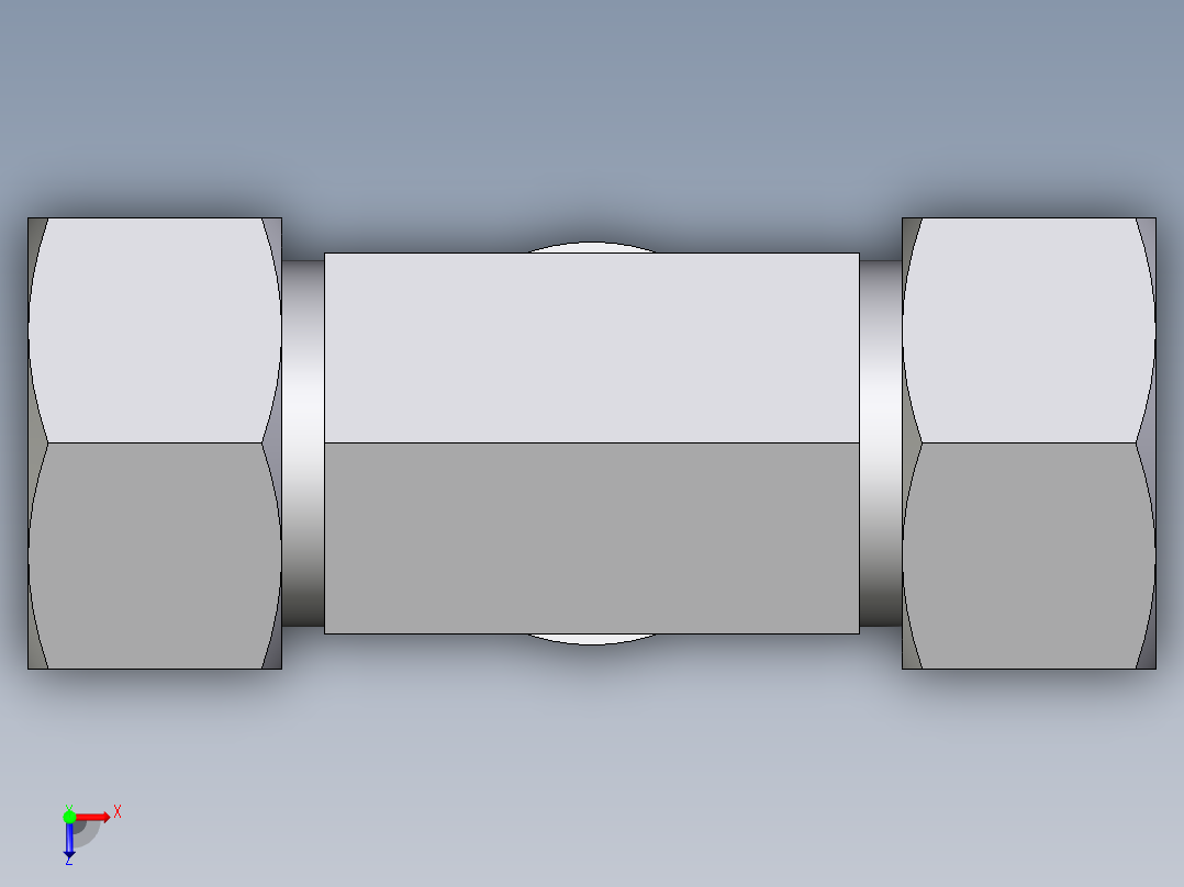 卡套式工业通用硬管接头EO_Adjustable_locknut_branch_tee_TEE18ZLMCF俯视图
