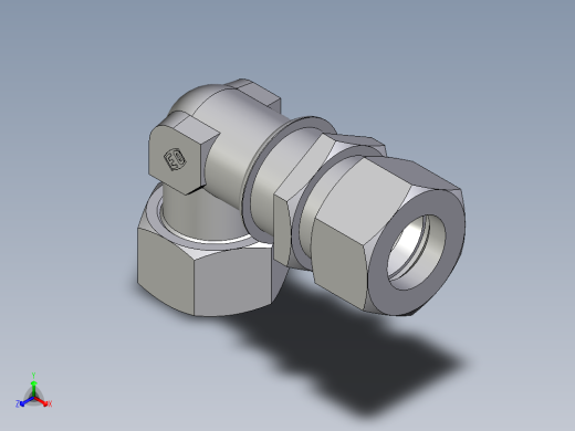 卡套式工业通用硬管接头EO_Bulkhead_elbow_WSV30S71正等轴测缩略图