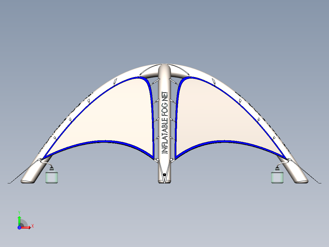 充气雾网前视图