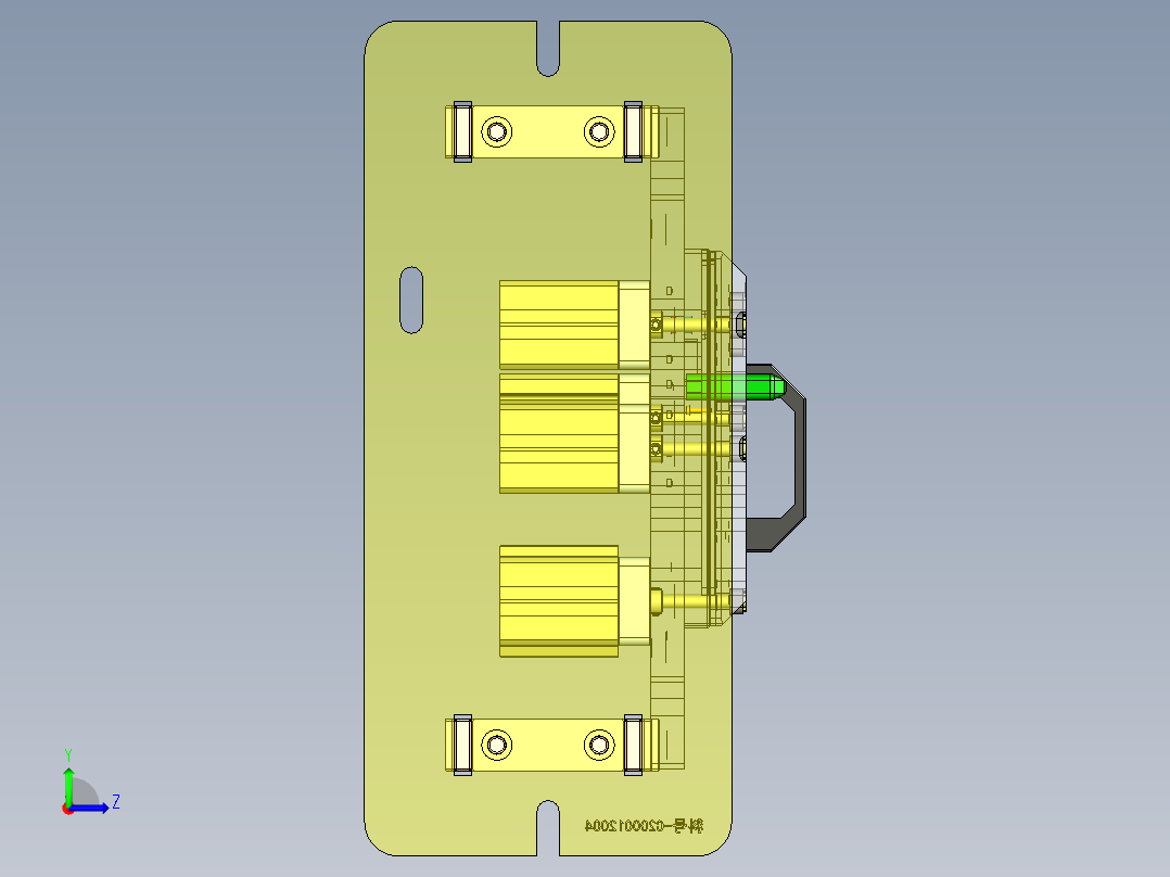 X7400-C-笔记本CNC工装夹具三维模型CNC验证铣侧孔更新-210106左视图