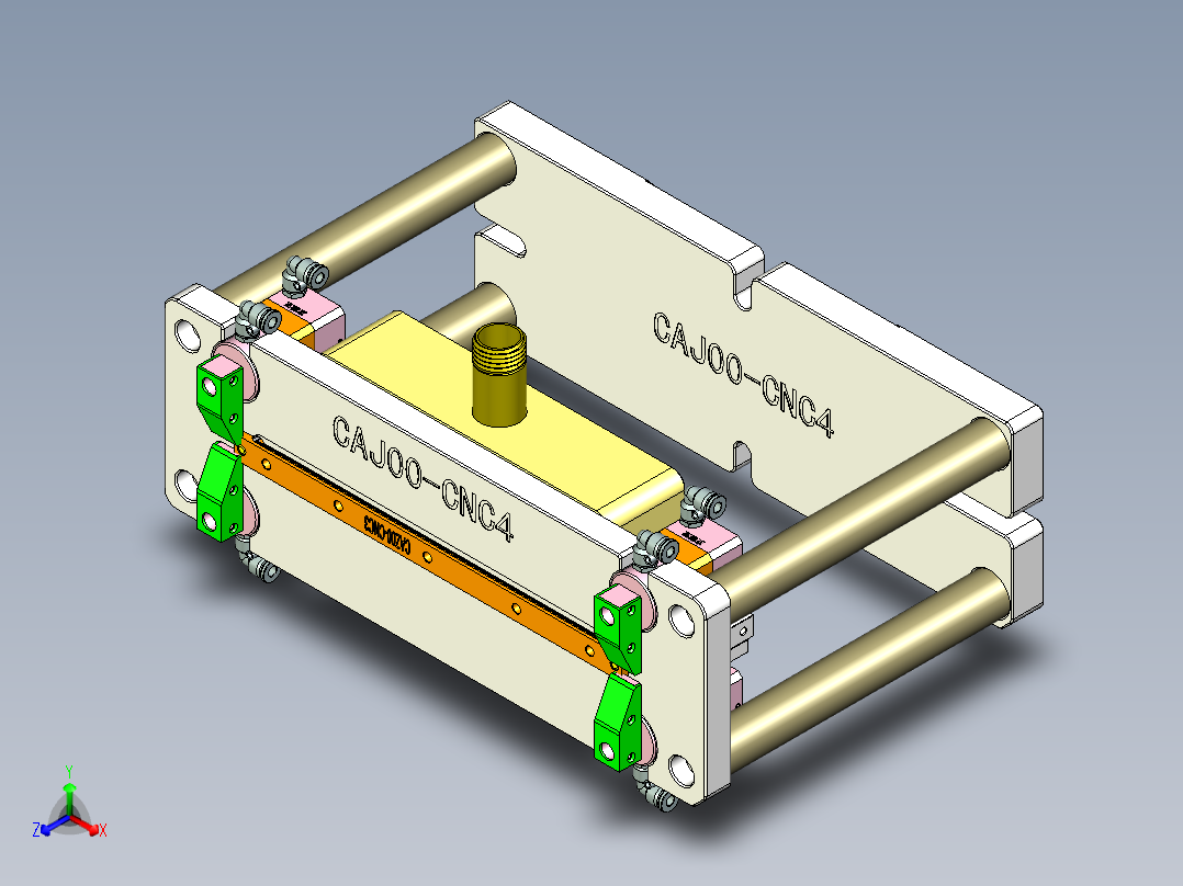 长条金属盖铣内腔治具模型+CAD