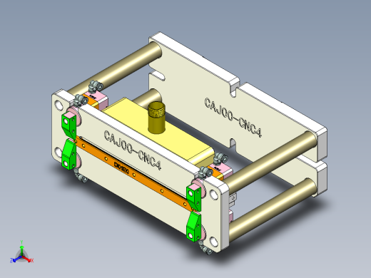 长条金属盖铣内腔治具模型+CAD