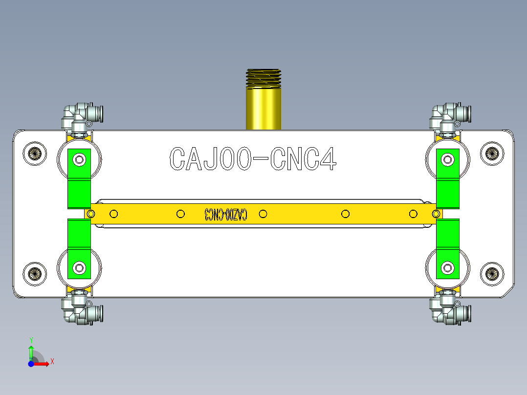长条金属盖铣内腔治具模型+CAD前视图