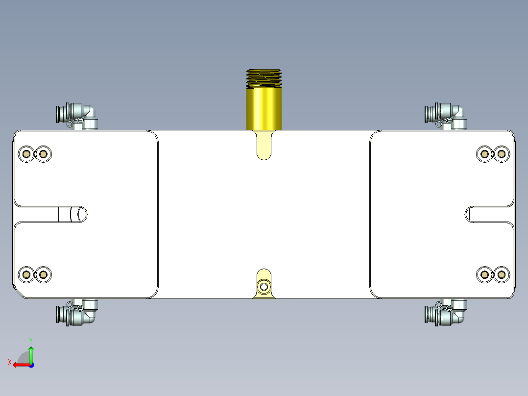 长条金属盖铣内腔治具模型+CAD后视图