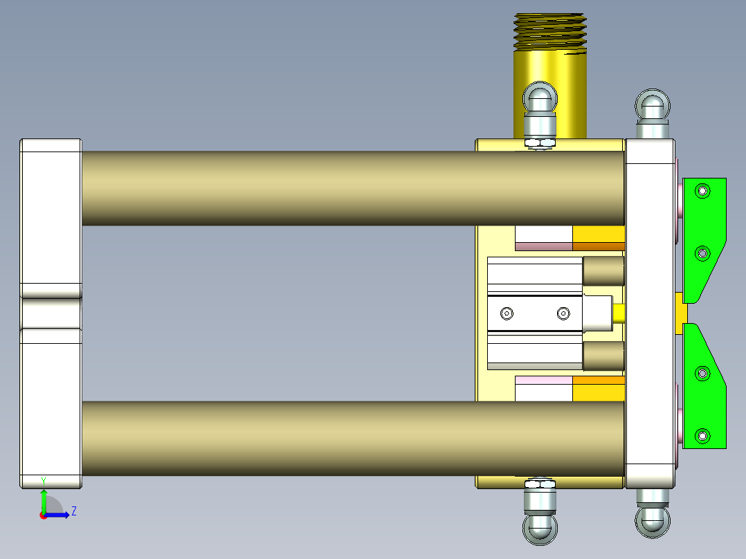 长条金属盖铣内腔治具模型+CAD左视图