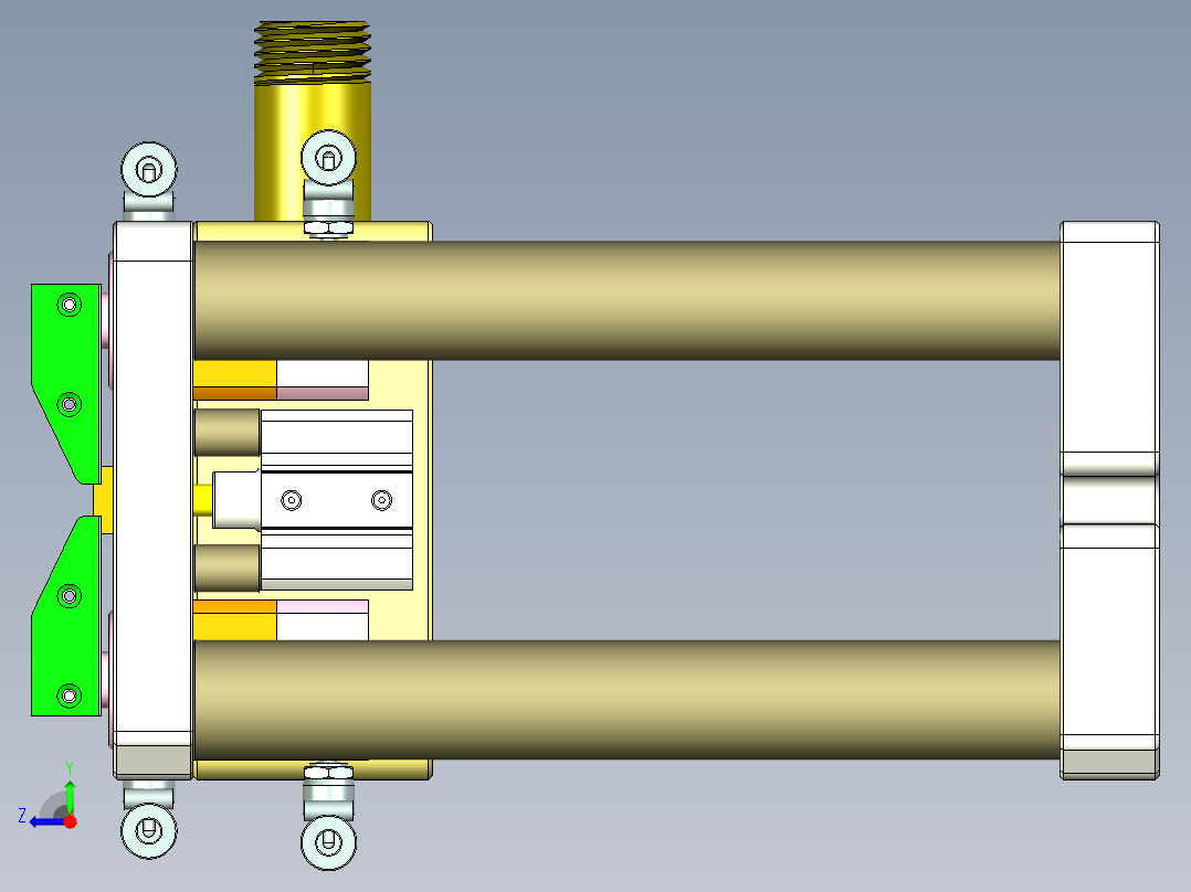 长条金属盖铣内腔治具模型+CAD右视图