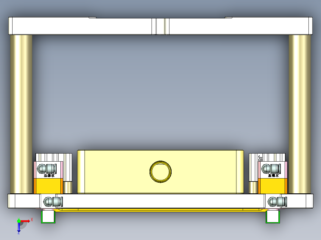 长条金属盖铣内腔治具模型+CAD俯视图