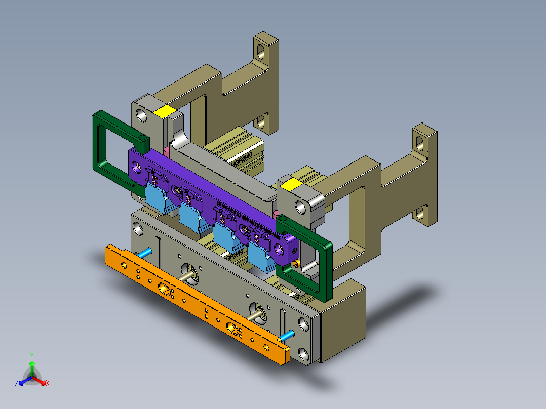 320-0690-小零件CNC工装夹具三维模型CNC2反面及内腔结构加工治具-快换版-200907主视图