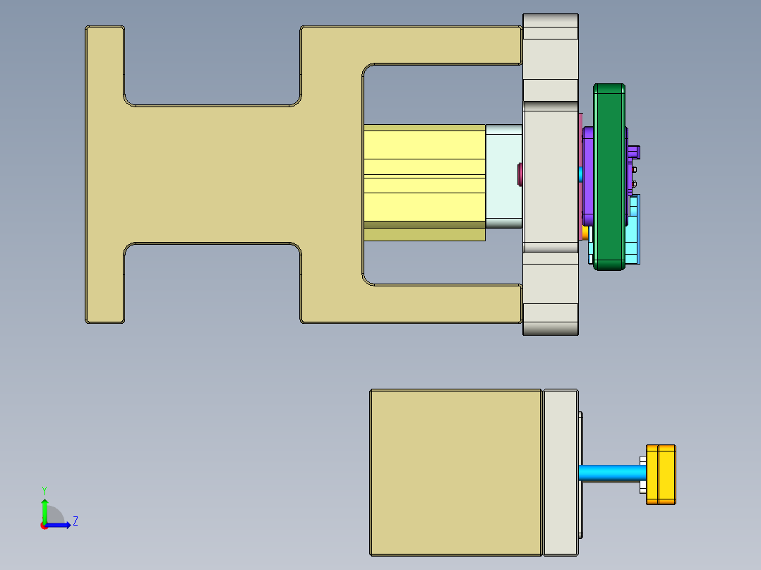 320-0690-小零件CNC工装夹具三维模型CNC2反面及内腔结构加工治具-快换版-200907左视图