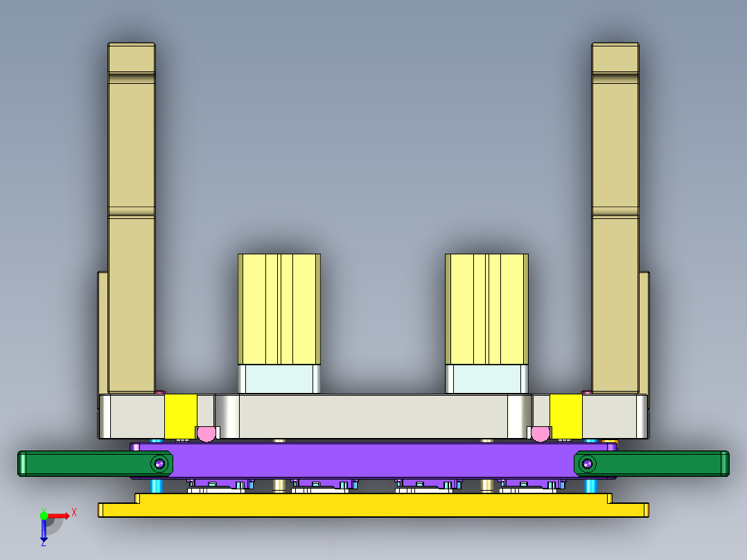 320-0690-小零件CNC工装夹具三维模型CNC2反面及内腔结构加工治具-快换版-200907俯视图
