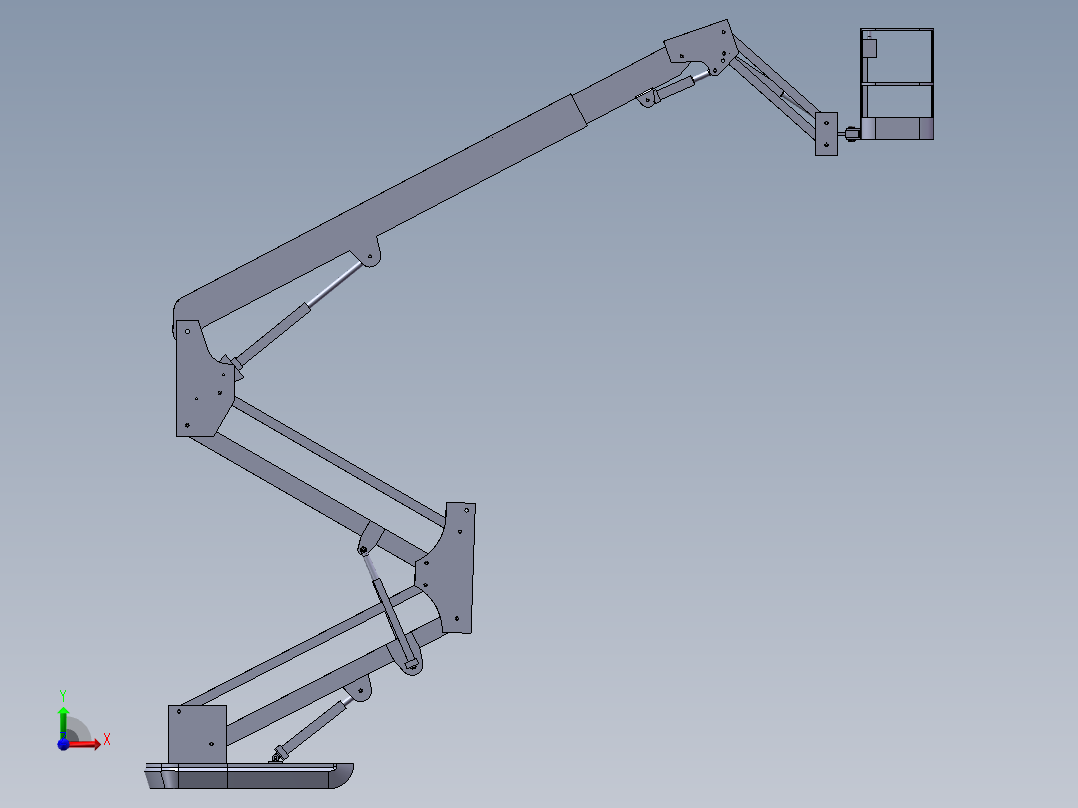 高空作业平台举升装置前视图