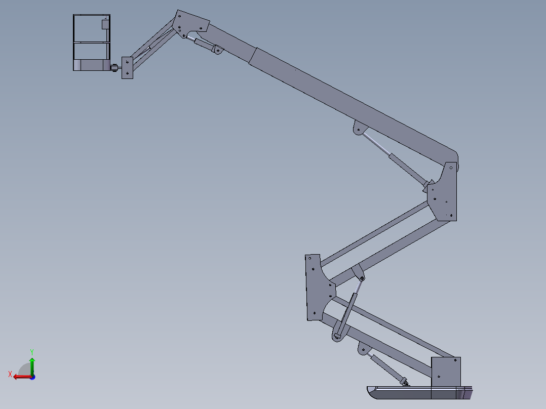 高空作业平台举升装置后视图