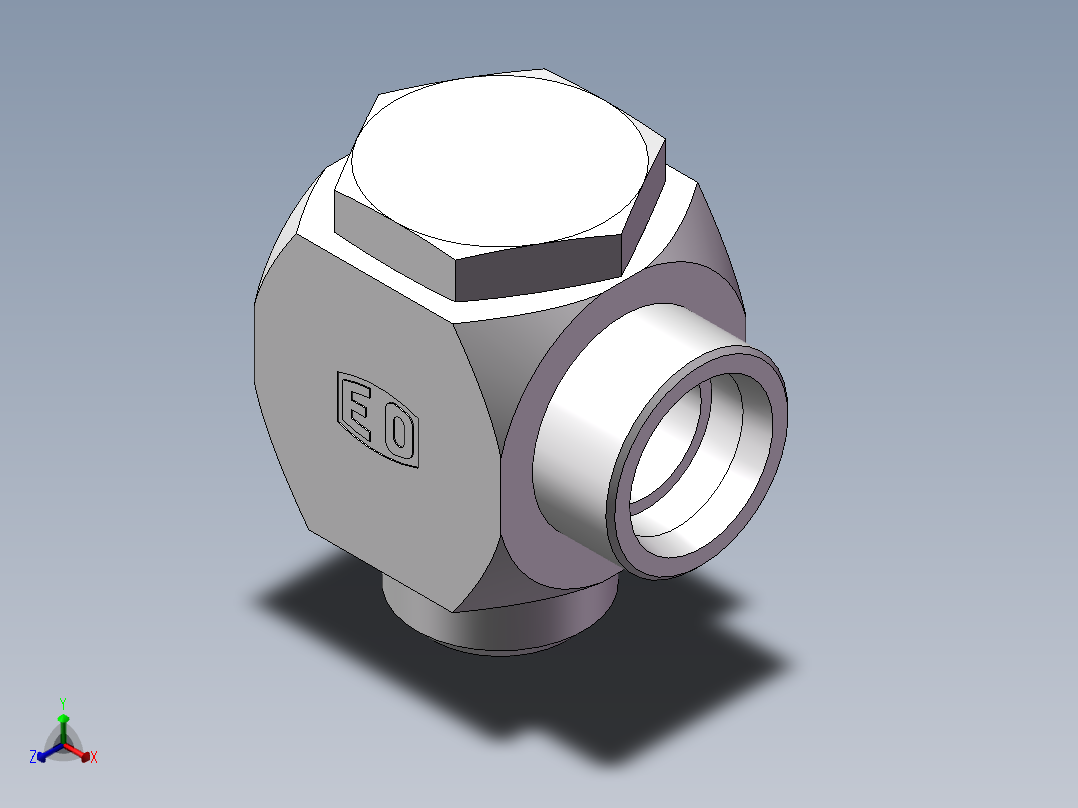 高压铰接式90度接头、1DI-52-B24正等轴测图