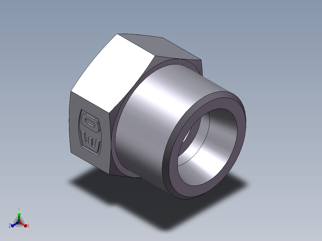 堵头 4C+4D 管端堵、4D-20正等轴测图