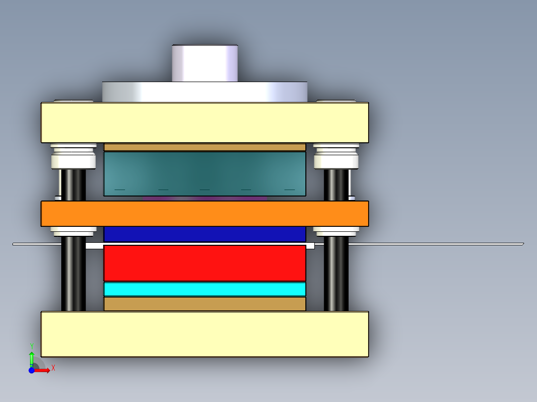 B2004016-垫圈冲压模具前视图