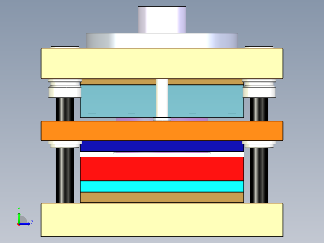 B2004016-垫圈冲压模具左视图
