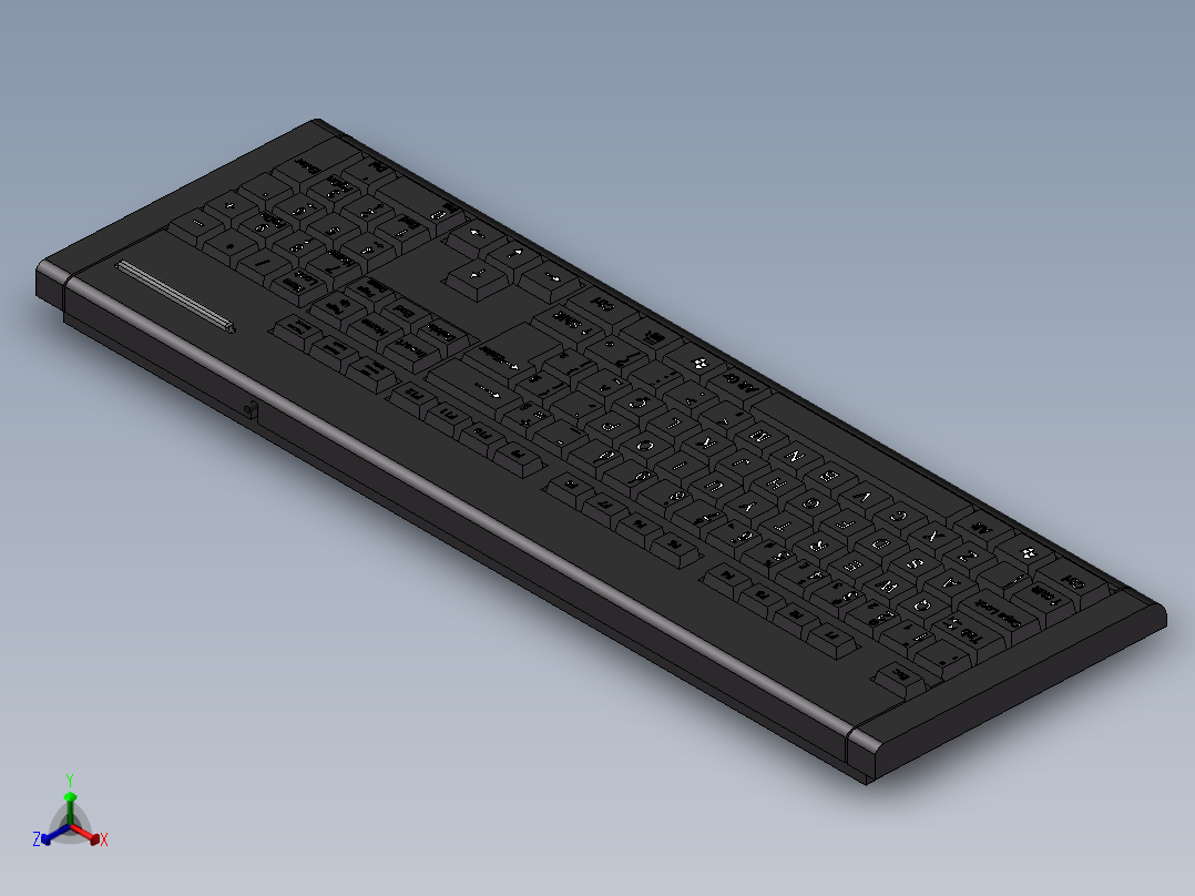 键盘(6)正等轴测图