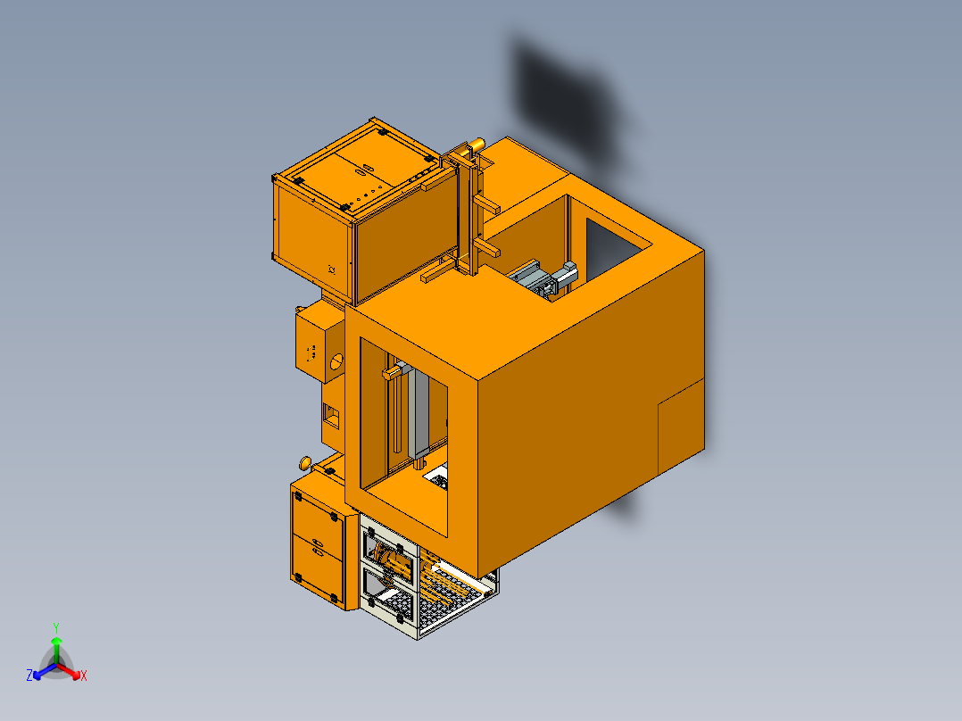 视觉铣槽机正等轴测图