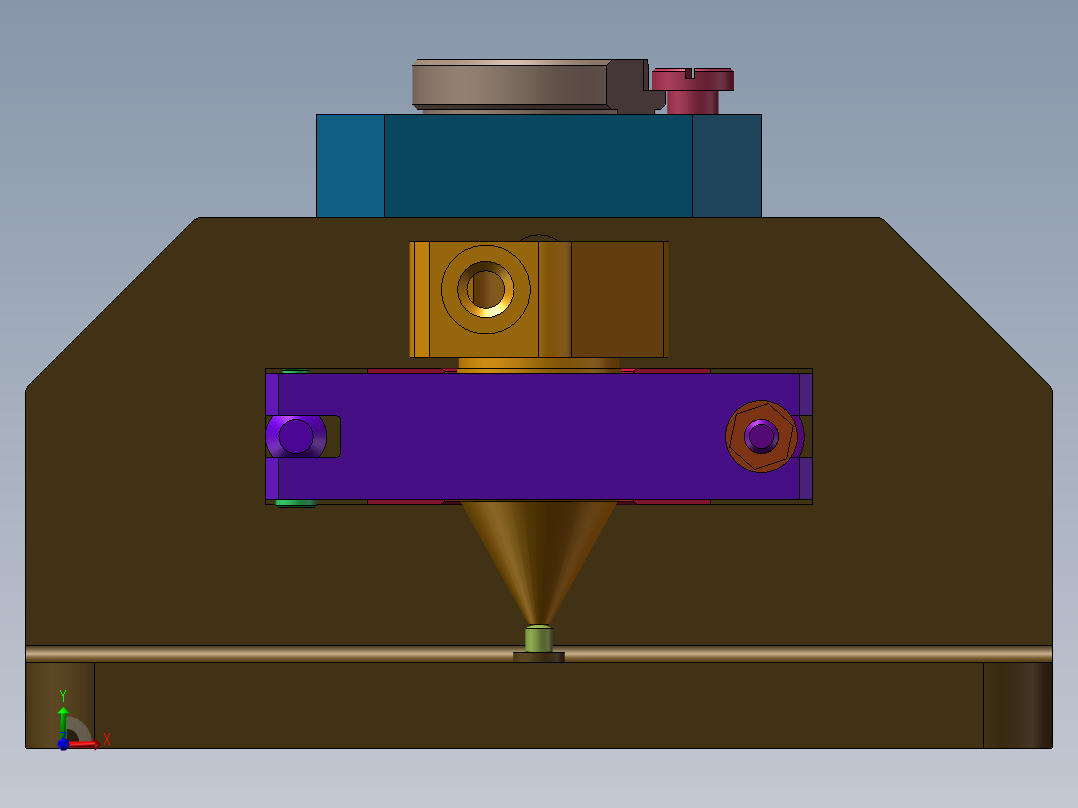 滤油器体工艺及钻φ38孔夹具【三维SolidWorks】前视图