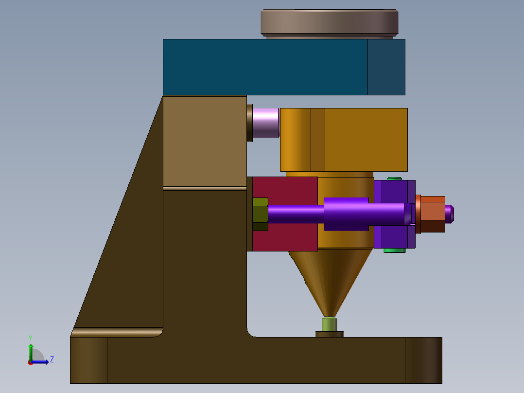 滤油器体工艺及钻φ38孔夹具【三维SolidWorks】左视图