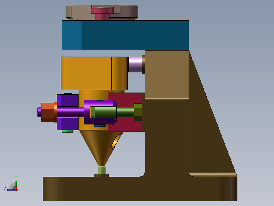 滤油器体工艺及钻φ38孔夹具【三维SolidWorks】右视图