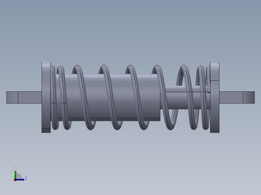 悬挂系统 螺旋弹簧左视图