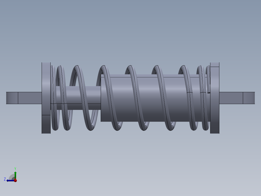 悬挂系统 螺旋弹簧右视图