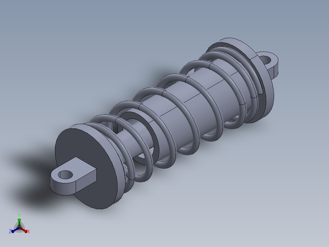 悬挂系统 螺旋弹簧正等轴测图