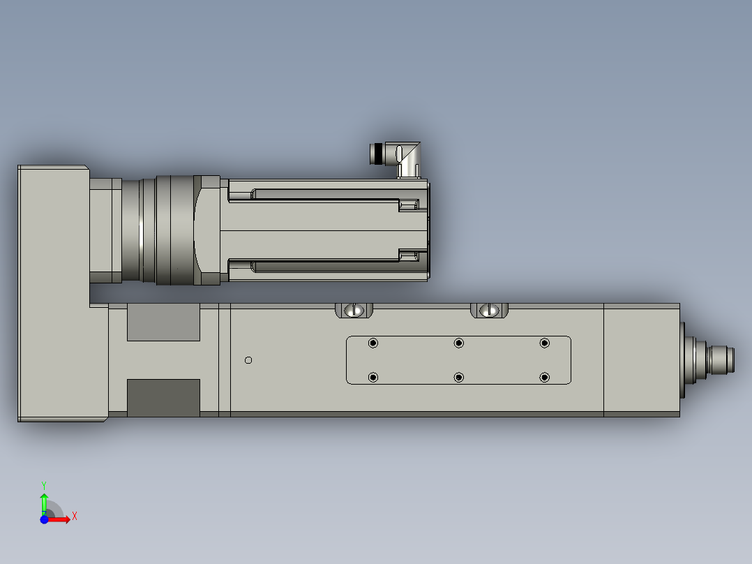 防尘与防转功能的长行程伺服电缸前视图