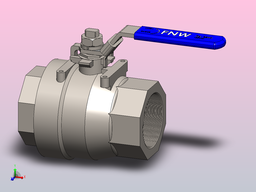FNW-FNW220AM二片式内螺纹球阀主视图