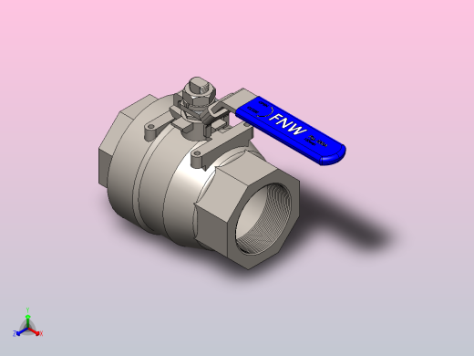 FNW-FNW220AM二片式内螺纹球阀正等轴测缩略图