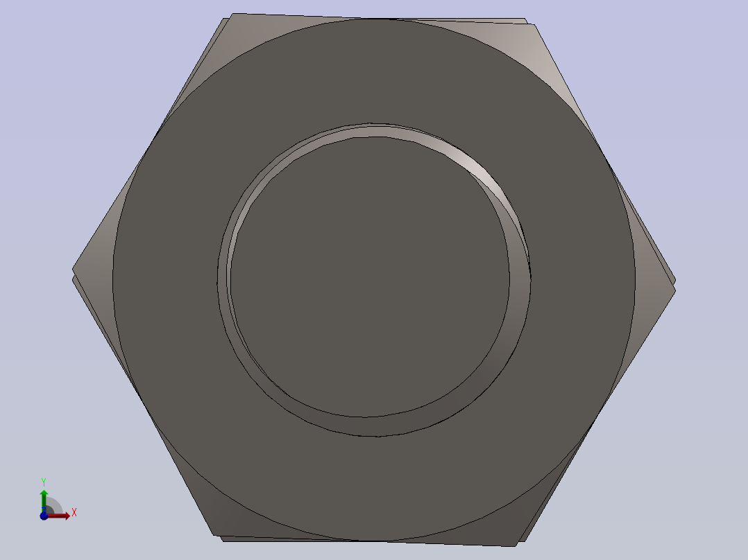 标准六角螺栓与螺母前视图