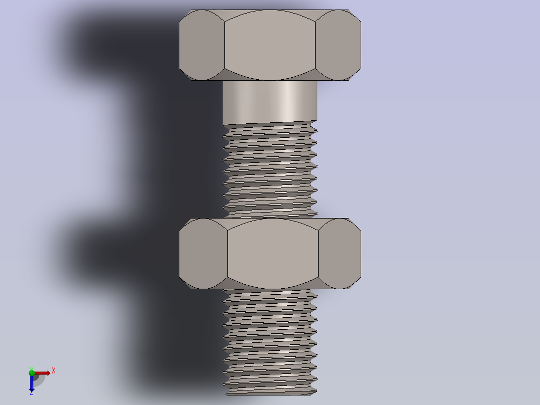 标准六角螺栓与螺母俯视图