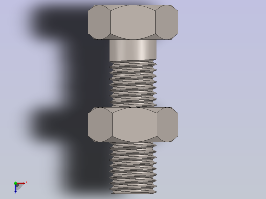 标准六角螺栓与螺母俯视缩略图