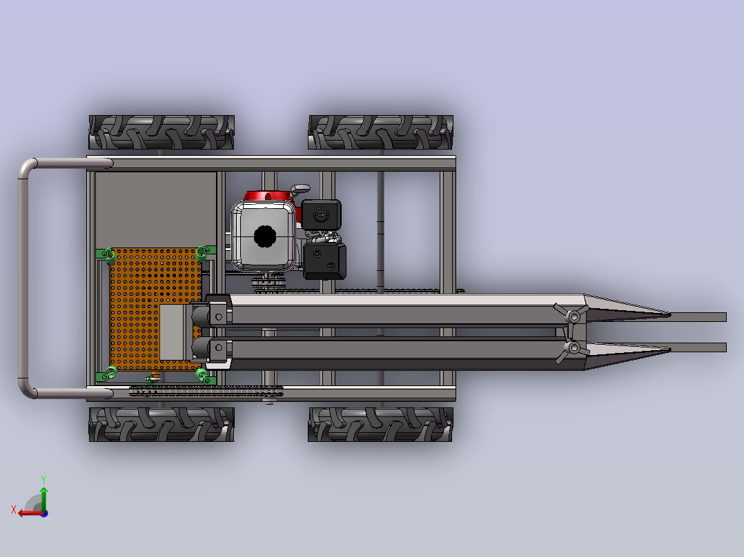 大蒜收获机SW三维模型 1549158后视图