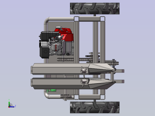 大蒜收获机SW三维模型 1549158左视缩略图